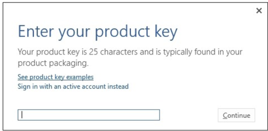 Enter your product key